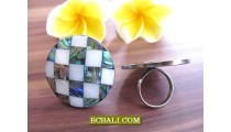 Bali Handmade Rings Stainless Steels with Shells 